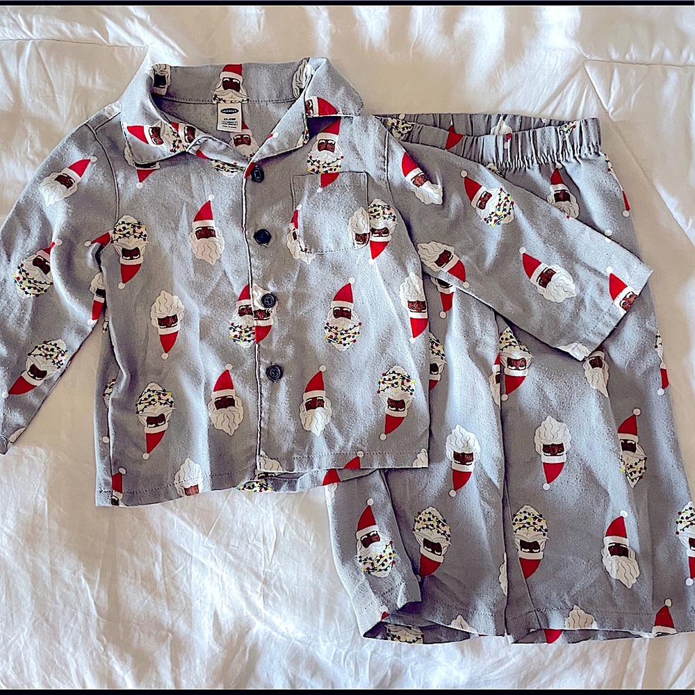 Black Santa Christmas Pajama Set